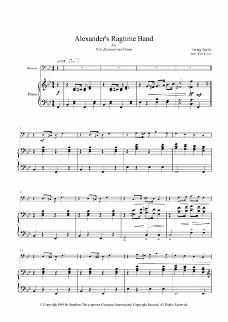 Alexanders Ragtime Band For Solo Bassoon And Piano Page 2