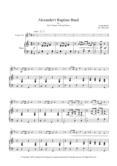 Alexanders Ragtime Band For Solo Trumpet In Bb And Piano Page 2