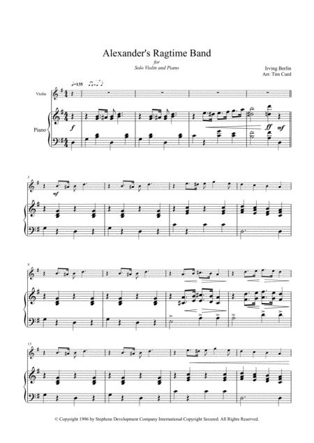 Alexanders Ragtime Band For Solo Violin And Piano Page 2