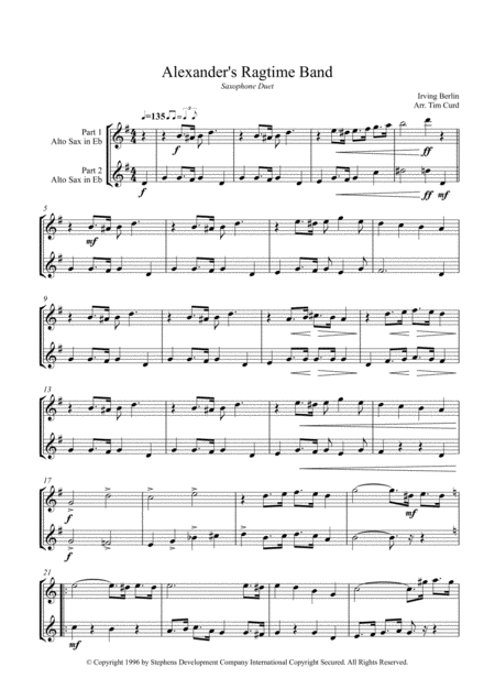 Alexanders Ragtime Band Saxophone Duet Page 2