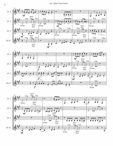 All About That Bass For Clarinet Quartet Page 2