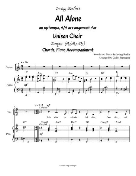 All Alone 4 4 Arrangement Unison Choir Chords Piano Accompaniment Page 2