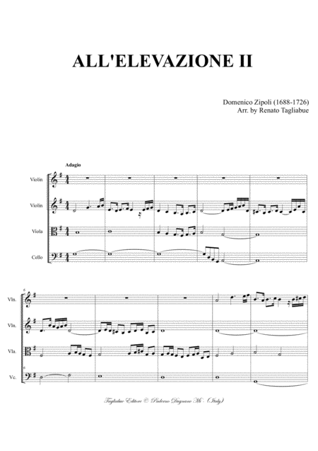 All Elevazione Ii D Zipoli Arr For String Quartet With Parts Page 2