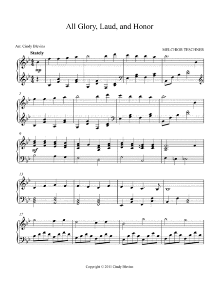 All Glory Laud And Honor Arranged For Piano Solo Page 2