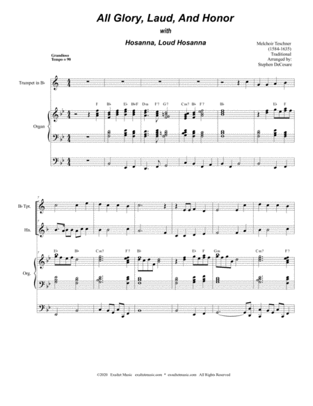 All Glory Laud And Honor With Hosanna Loud Hosanna Duet For Bb Trumpet And French Horn Page 2