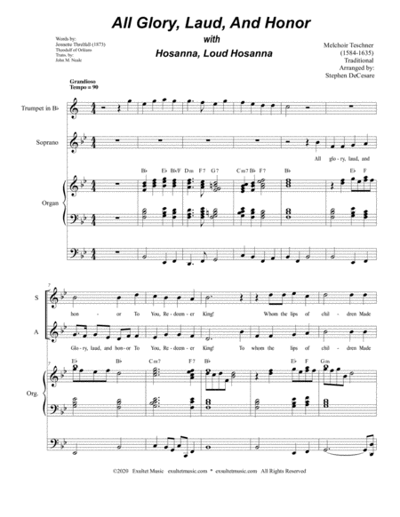 All Glory Laud And Honor With Hosanna Loud Hosanna For Satb Page 2