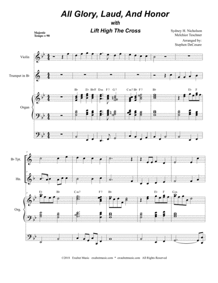 All Glory Laud And Honor With Lift High The Cross Duet For Bb Trumpet French Horn Page 2