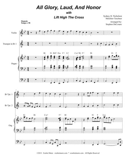 All Glory Laud And Honor With Lift High The Cross For Brass Quartet Page 2