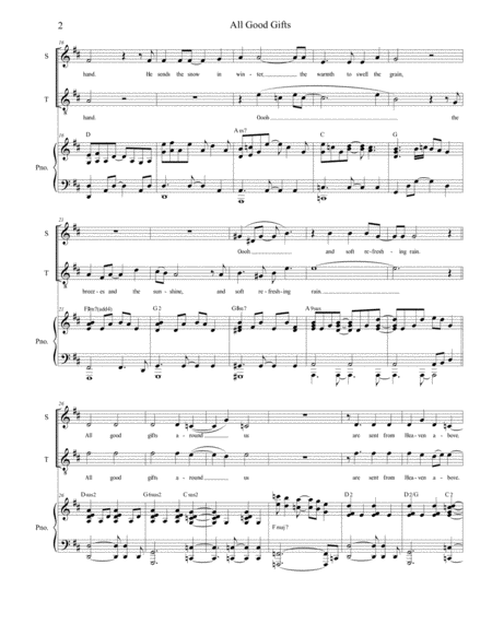 All Good Gifts From Godspell Duet For Soprano Tenor Solo Page 2