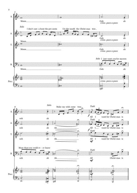 All I Want For Christmas Is You By Mariah Carey Satb Choir A Cappella Piano Accompaniment Page 2
