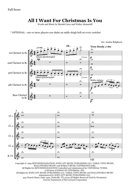 All I Want For Christmas Is You Clarinet Quintet Page 2