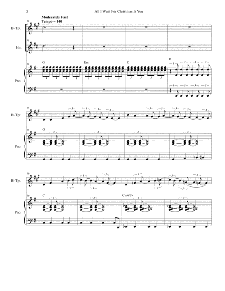 All I Want For Christmas Is You Duet For Bb Trumpet And French Horn Page 2