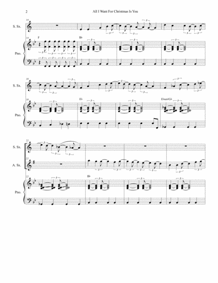 All I Want For Christmas Is You Duet For Soprano And Alto Saxophone Page 2