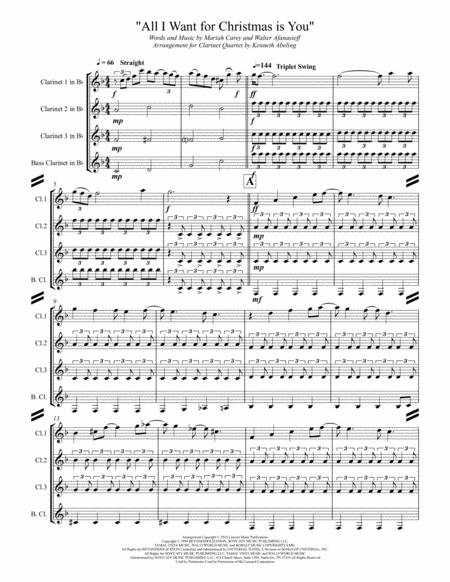 All I Want For Christmas Is You For Clarinet Quartet Page 2