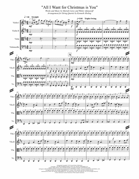 All I Want For Christmas Is You For String Quartet Page 2