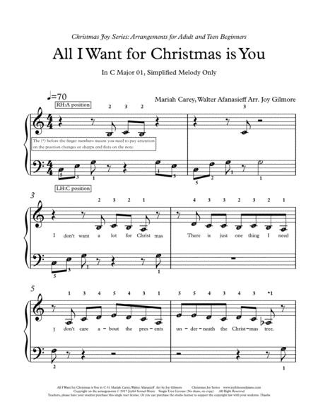 All I Want For Christmas Is You In C Major Transposed Key Easy Piano Arrangement Free Lifetime New Version Upgrade Free Paper Keyboard Available Page 2