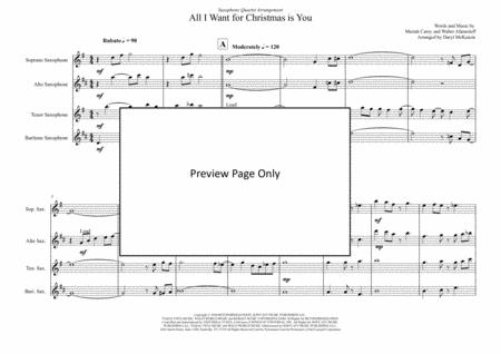 All I Want For Christmas Is You Saxophone Quartet Satb Page 2