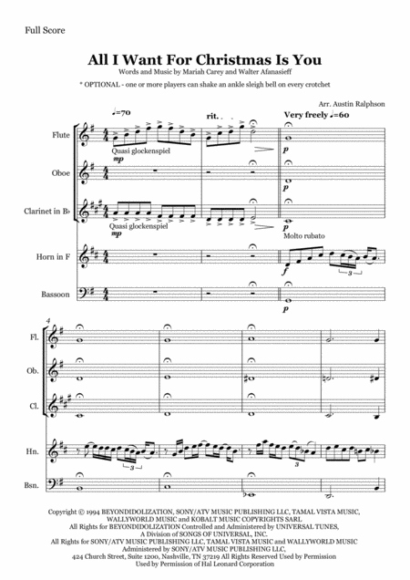 All I Want For Christmas Is You Wind Quintet Page 2