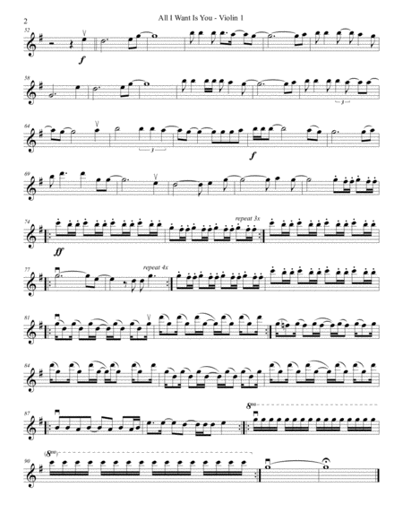 All I Want Is You String Quartet Page 2