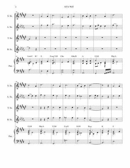 All Is Well For Saxophone Quartet Page 2