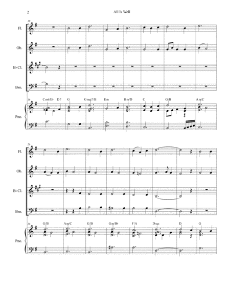 All Is Well For Woodwind Quartet Page 2