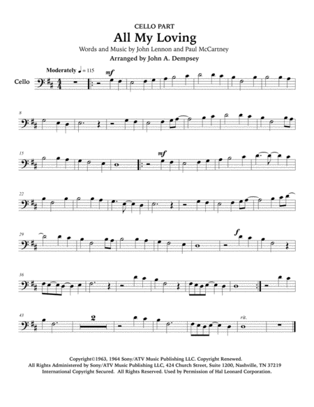 All My Loving Beatles Cello And Piano Page 2