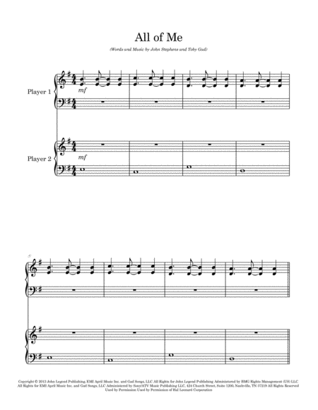 All Of Me Arranged For Easy Piano Duet 1 Pno 4 Hands Page 2
