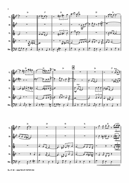 All Of Me Jazz Classic Wind Quintet Page 2