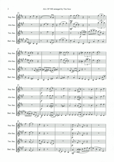 All Of Me Sax Quartet Page 2