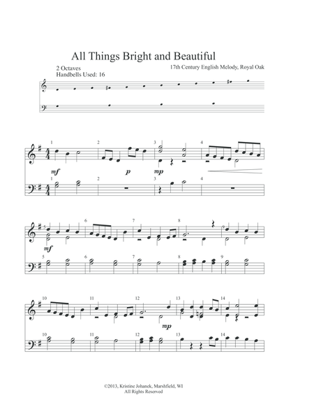 All Things Bright And Beautiful 2 Octave Handbell Hand Chimes Or Tone Chimes Page 2