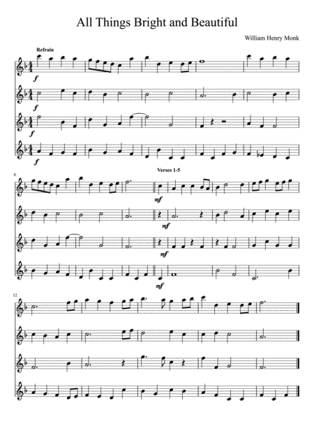 All Things Bright And Beautiful Flute Quartet Page 2