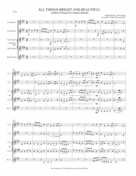 All Things Bright And Beautiful For Clarinet Quartet Page 2