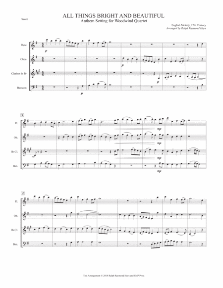 All Things Bright And Beautiful For Woodwind Quartet Page 2