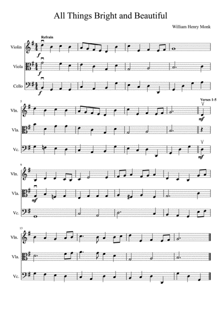 All Things Bright And Beautiful String Trio Page 2