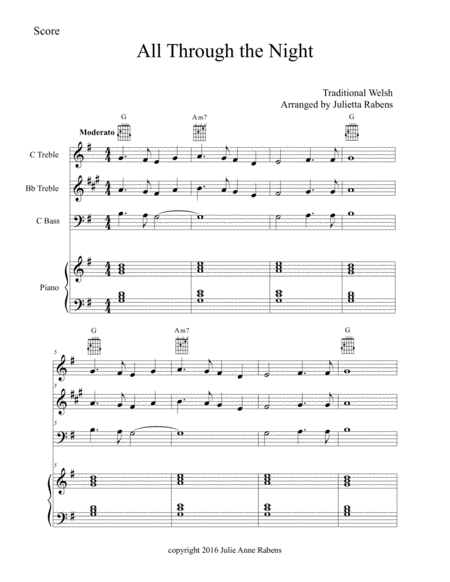 All Through The Night In G Major For Easy Ensemble Page 2