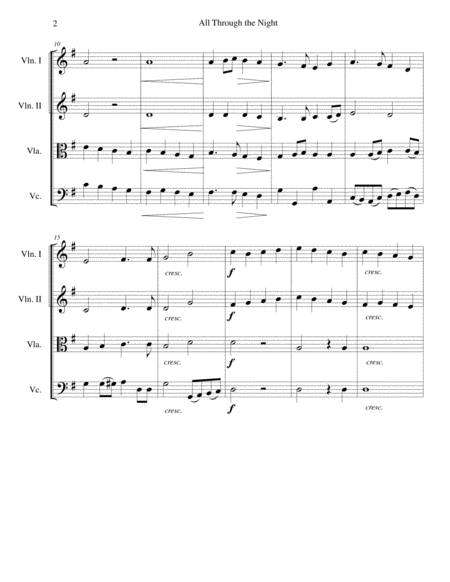 All Through The Night String Quartet Page 2