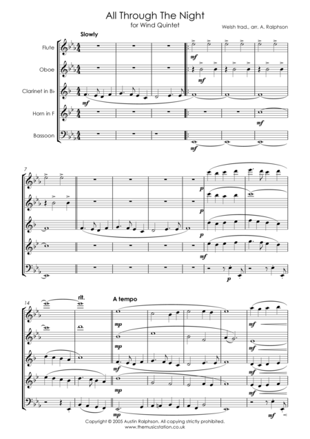 All Through The Night Wind Quintet Page 2