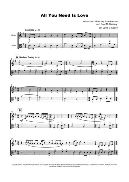 All You Need Is Love By The Beatles For Violin And Viola Duet Page 2