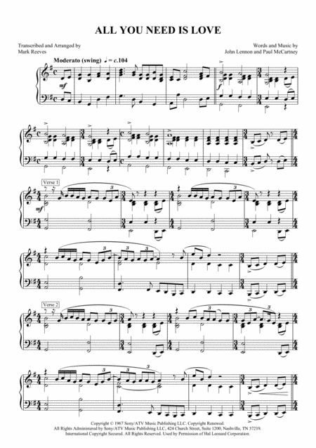 All You Need Is Love Piano Solo Page 2