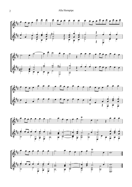 Alla Hornpipe For Treble Recorder And Guitar Page 2