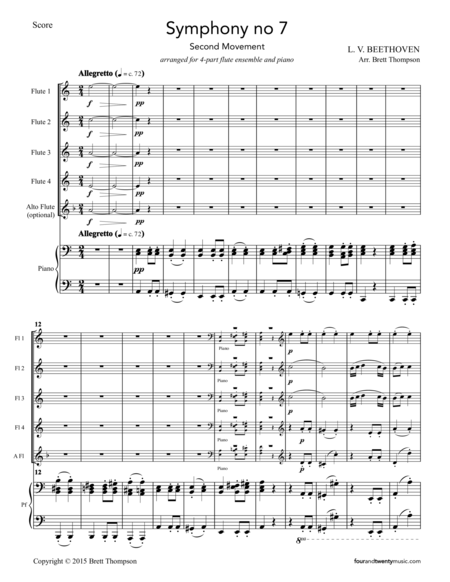 Allegretto 2nd Movement From Symphony No 7 In A Major Op 92 Page 2