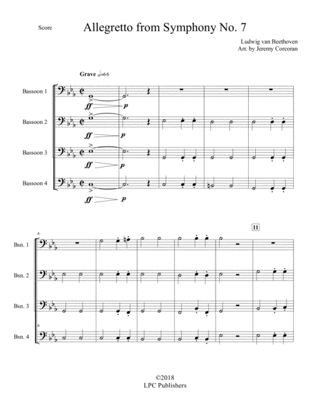 Allegretto From Symphony No 7 For Bassoon Quartet Page 2