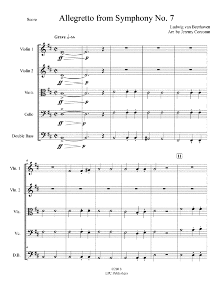 Allegretto From Symphony No 7 For String Orchestra Page 2