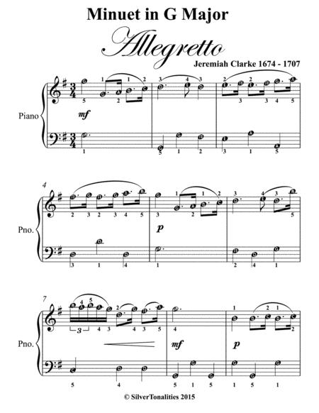 Allegretto Minuet In G Major Easy Piano Sheet Music Page 2