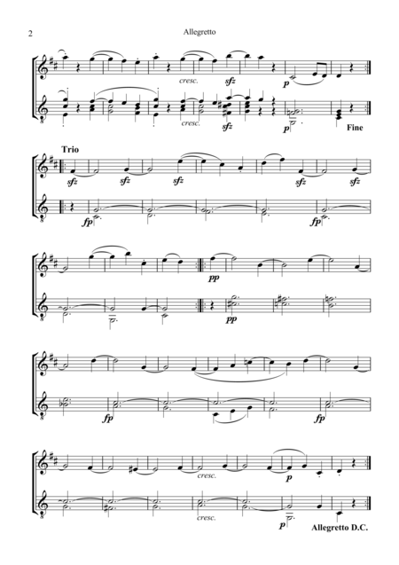 Allegretto Moonlight Sonata For Clarinet In Bb And Guitar C Major Page 2