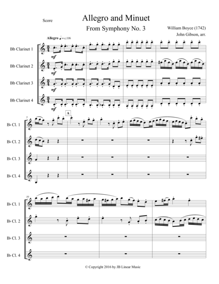 Allegro And Minuet For Clarinet Quartet Page 2