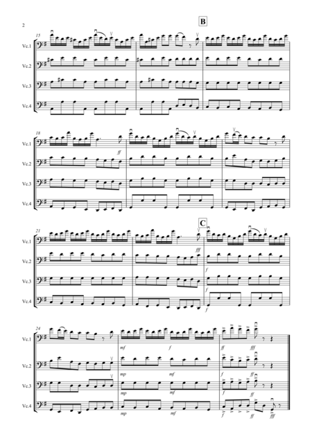 Allegro By Fiocco For Cello Quartet Page 2