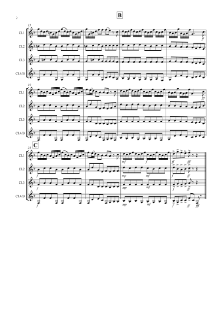 Allegro By Fiocco For Clarinet Quartet Page 2