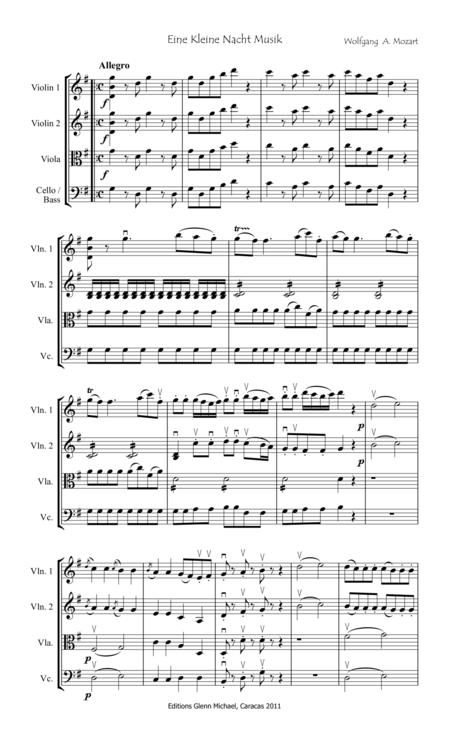 Allegro From Eine Kleine Nacht Musik For String Quartet Page 2