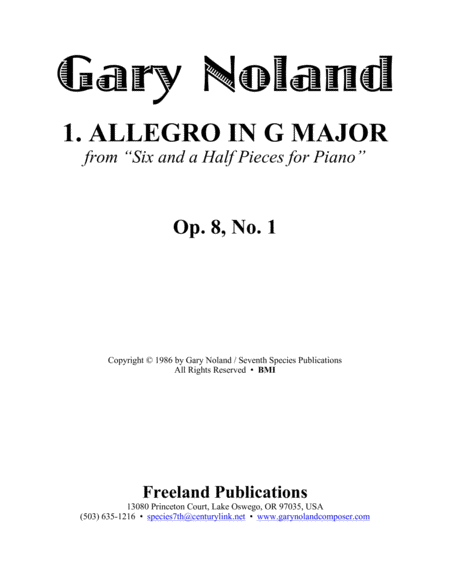 Allegro In G Major For Piano Op 8 No 1 Page 2